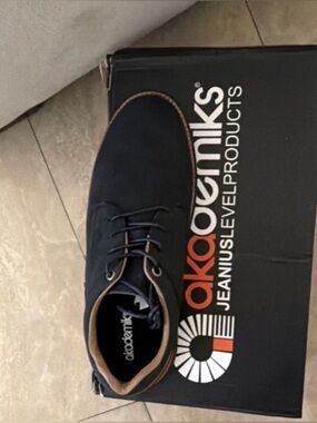 Akademiks Men's Black Sneaker with Tan Trim - Lace-Up Casual Shoe